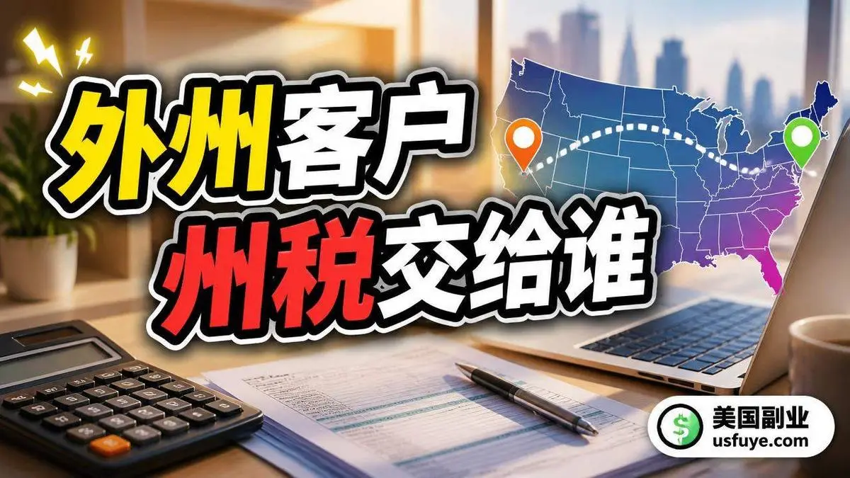住在一个州、给外州客户干活：副业收入的州税交给谁